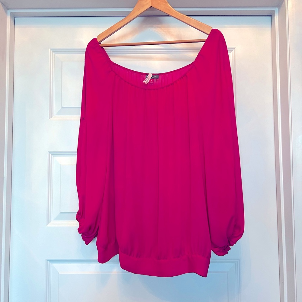 VINCE CAMUTO HOT PINK FUCHSIA BLOUSE SIZE MED